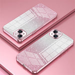 For iPhone 14 Plus Cell Phone Case Glitter Precise Cutout Electroplating TPU Cover