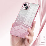 For iPhone 14 Plus Cell Phone Case Glitter Precise Cutout Electroplating TPU Cover