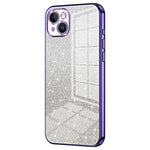 For iPhone 14 Plus Cell Phone Case Glitter Precise Cutout Electroplating TPU Cover