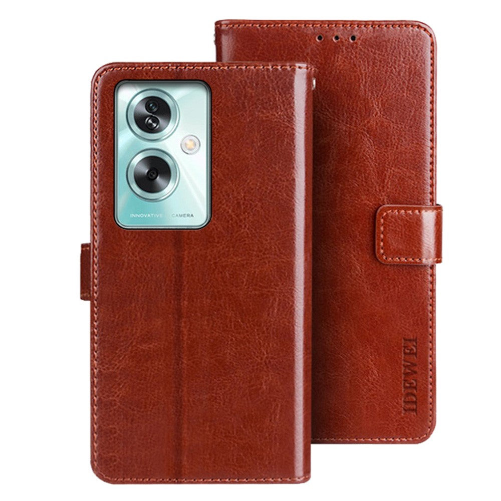 IDEWEI For Oppo A79 5G Case PU Leather Wallet Phone Cover Crazy Horse Texture Phone Shell