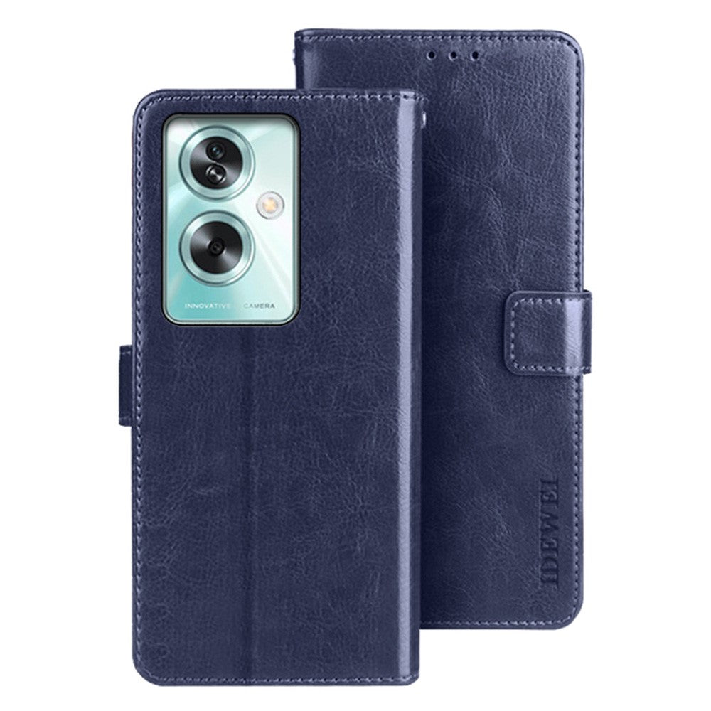 IDEWEI For Oppo A79 5G Case PU Leather Wallet Phone Cover Crazy Horse Texture Phone Shell