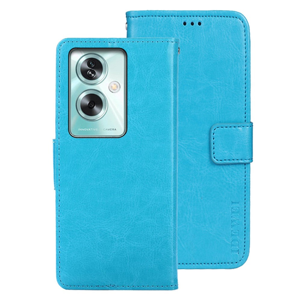 IDEWEI For Oppo A79 5G Case PU Leather Wallet Phone Cover Crazy Horse Texture Phone Shell