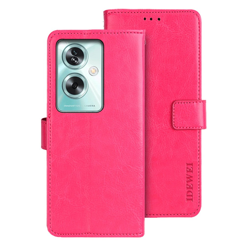 IDEWEI For Oppo A79 5G Case PU Leather Wallet Phone Cover Crazy Horse Texture Phone Shell
