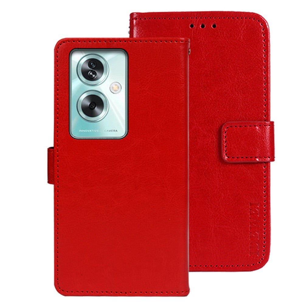 IDEWEI For Oppo A79 5G Case PU Leather Wallet Phone Cover Crazy Horse Texture Phone Shell