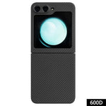 Precise Cutout Fine Textured Black Phone Case for Samsung Galaxy Z Flip5 5G Case Aramid Fiber Shockproof Cover