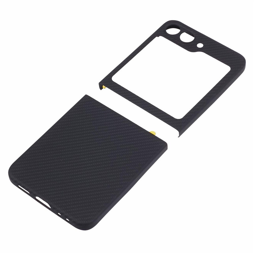 Precise Cutout Fine Textured Black Phone Case for Samsung Galaxy Z Flip5 5G Case Aramid Fiber Shockproof Cover