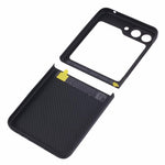 Precise Cutout Fine Textured Black Phone Case for Samsung Galaxy Z Flip5 5G Case Aramid Fiber Shockproof Cover