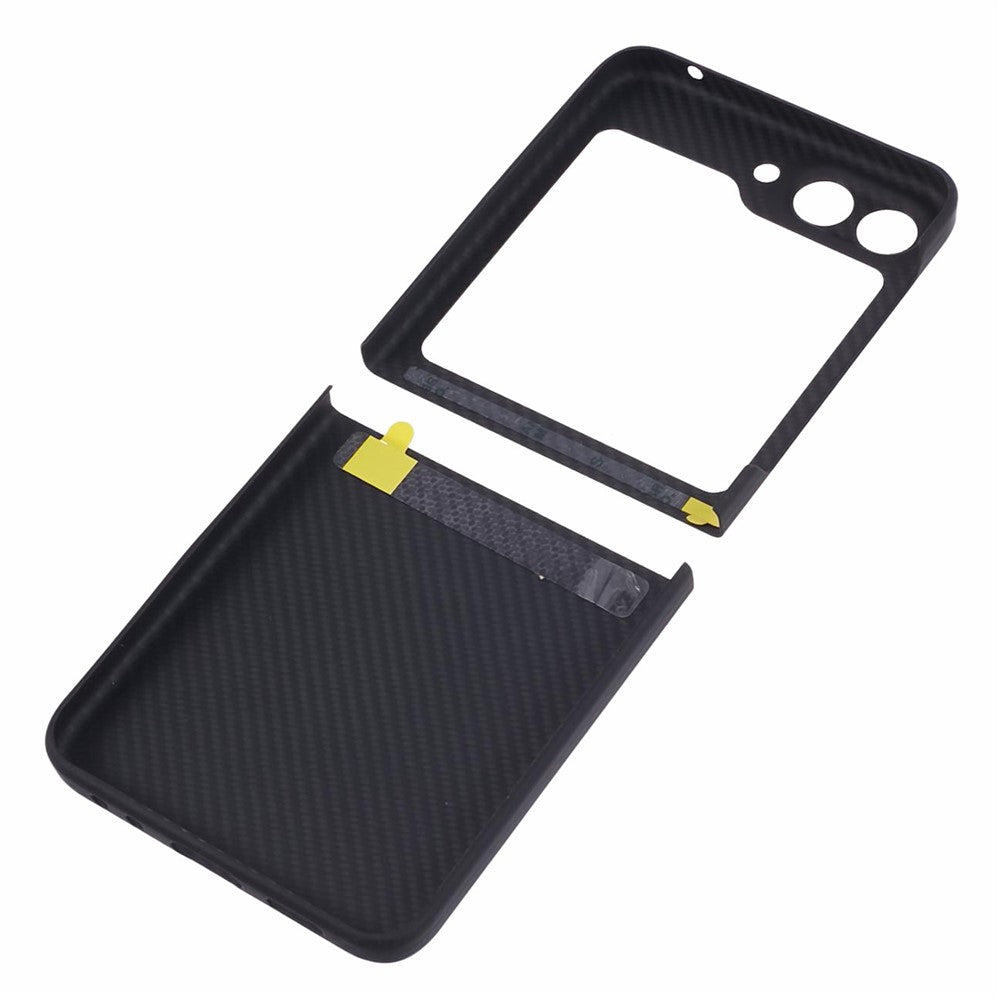 Precise Cutout Fine Textured Black Phone Case for Samsung Galaxy Z Flip5 5G Case Aramid Fiber Shockproof Cover