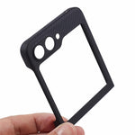 Precise Cutout Fine Textured Black Phone Case for Samsung Galaxy Z Flip5 5G Case Aramid Fiber Shockproof Cover