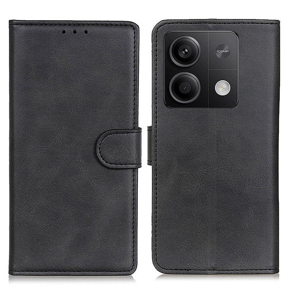 For Xiaomi Redmi Note 13 5G / 13 5G (China) Case Cowhide Texture PU Leather Stand Phone Cover