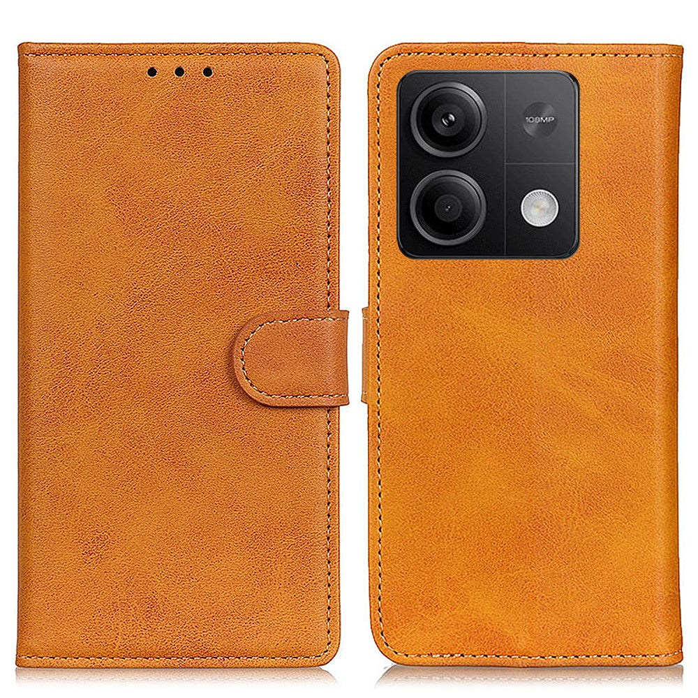 For Xiaomi Redmi Note 13 5G / 13 5G (China) Case Cowhide Texture PU Leather Stand Phone Cover