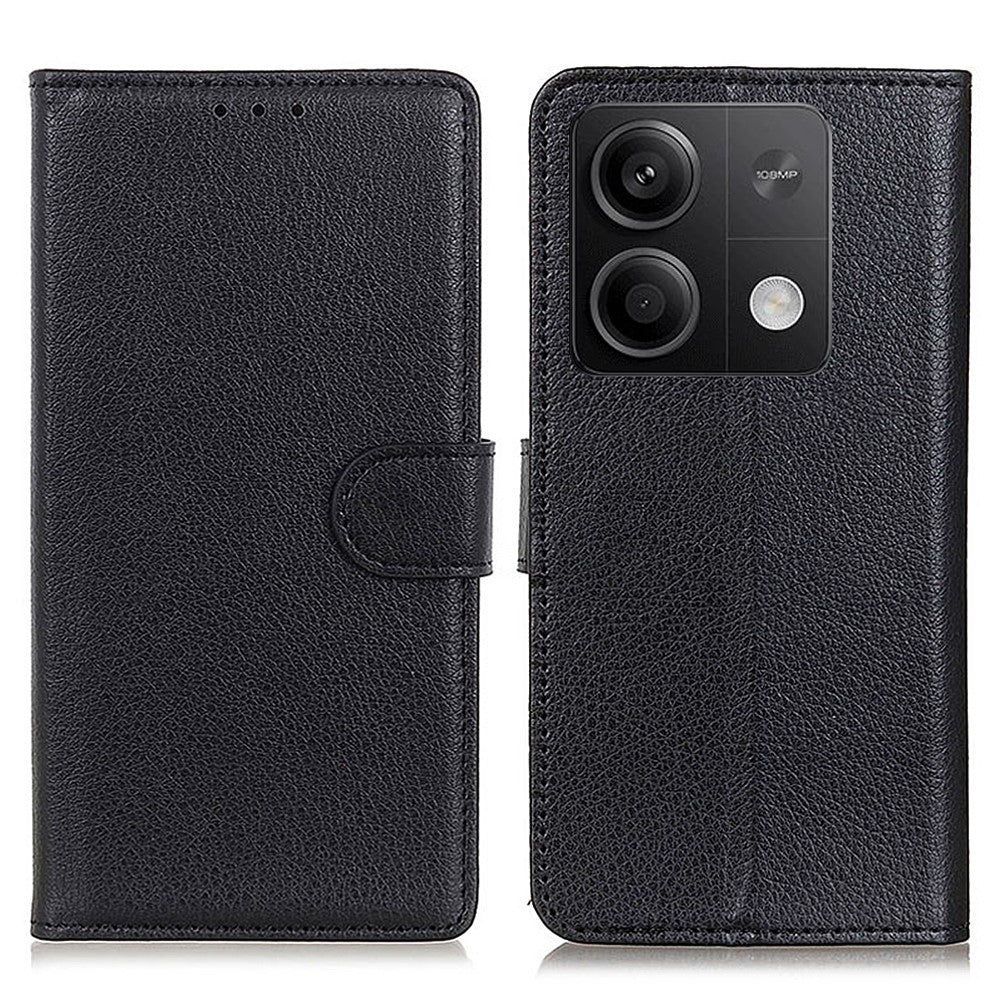 For Xiaomi Redmi Note 13 5G / 13 5G (China) Case PU Leather Litchi Texture Flip Wallet Phone Protector