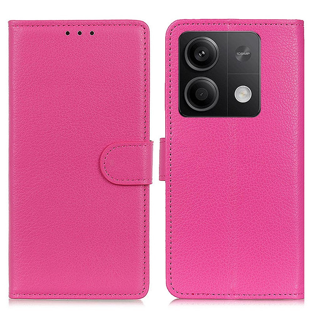 For Xiaomi Redmi Note 13 5G / 13 5G (China) Case PU Leather Litchi Texture Flip Wallet Phone Protector