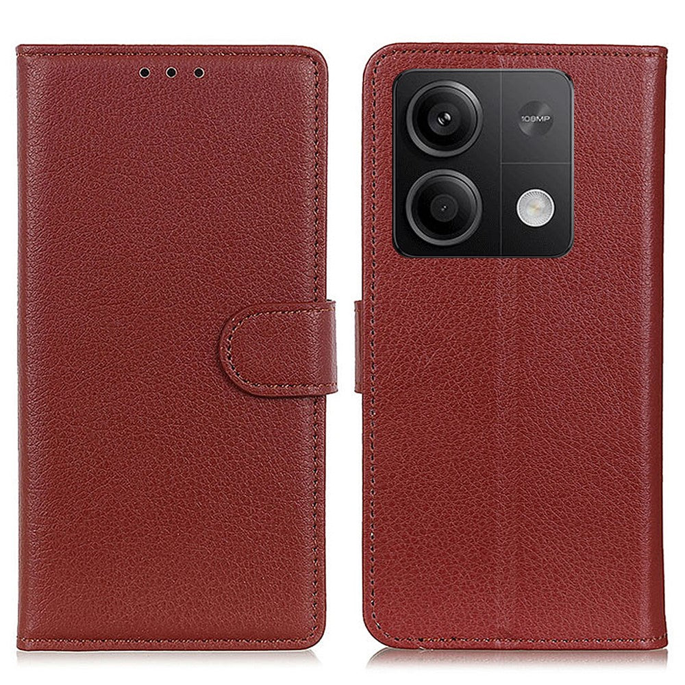 For Xiaomi Redmi Note 13 5G / 13 5G (China) Case PU Leather Litchi Texture Flip Wallet Phone Protector