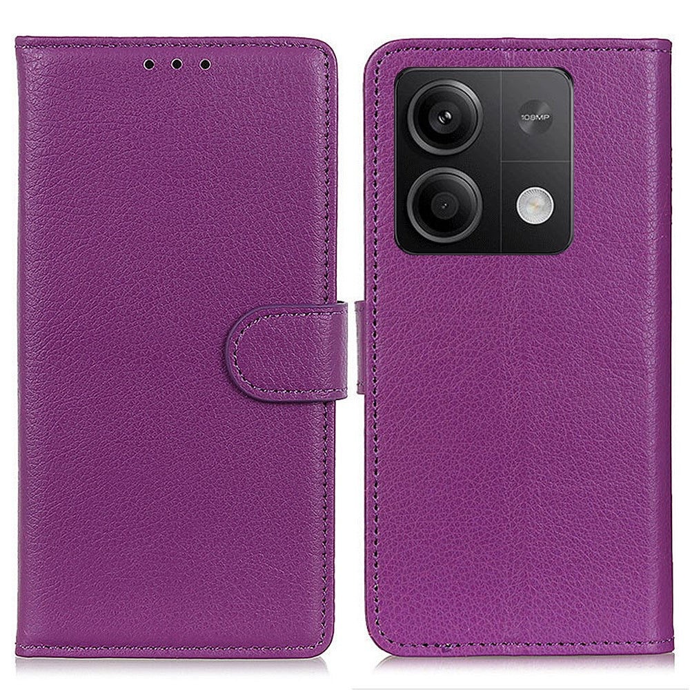 For Xiaomi Redmi Note 13 5G / 13 5G (China) Case PU Leather Litchi Texture Flip Wallet Phone Protector
