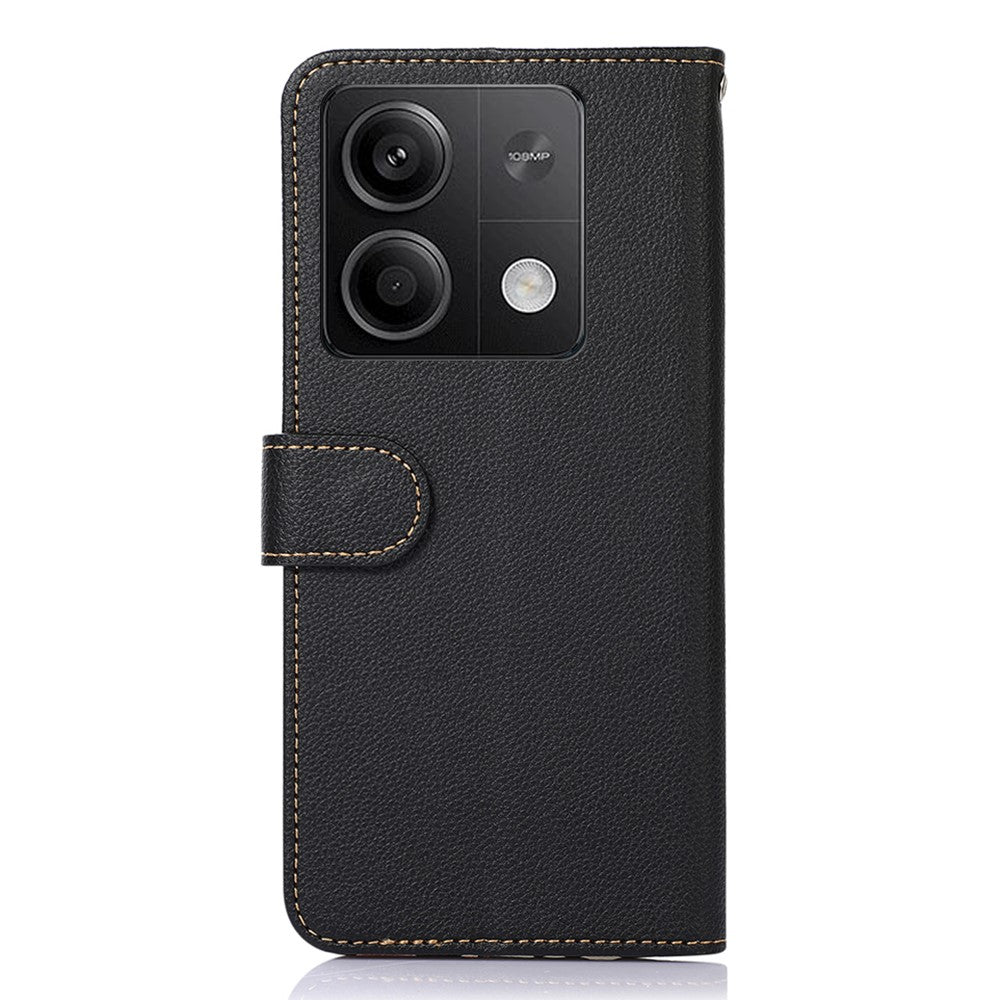 KHAZNEH For Xiaomi Redmi Note 13 5G / 13 5G (China) Cell Phone Case RFID Blocking Litchi Texture Protective Cover