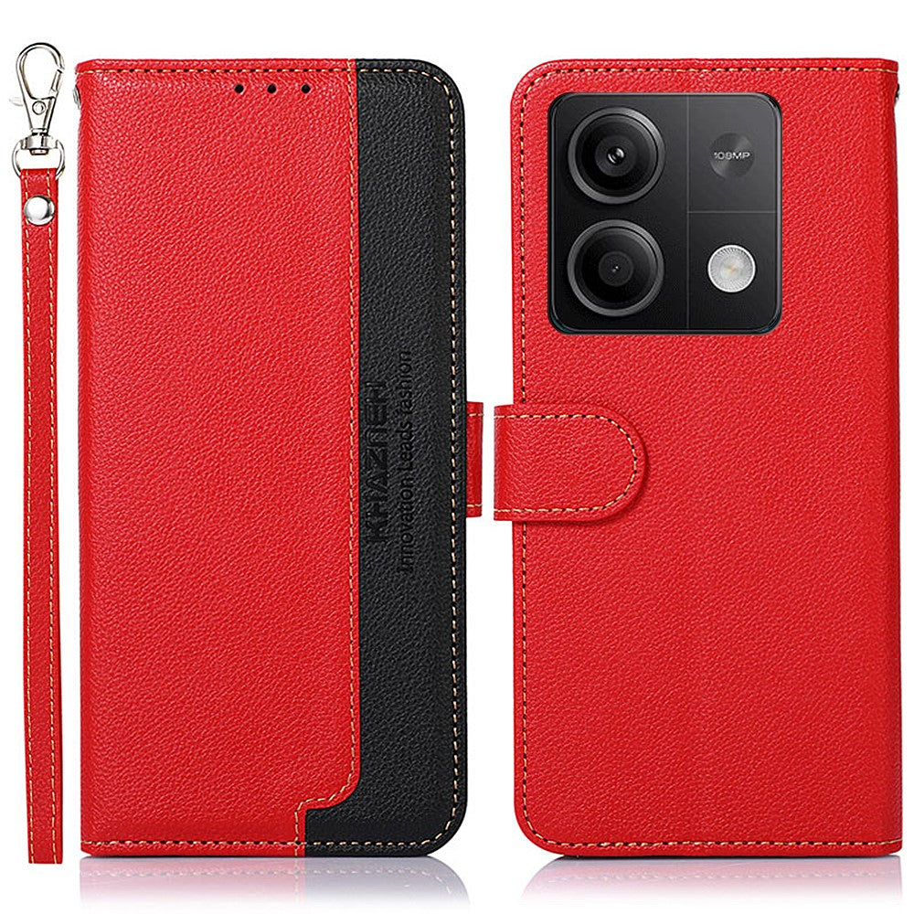 KHAZNEH For Xiaomi Redmi Note 13 5G / 13 5G (China) Cell Phone Case RFID Blocking Litchi Texture Protective Cover