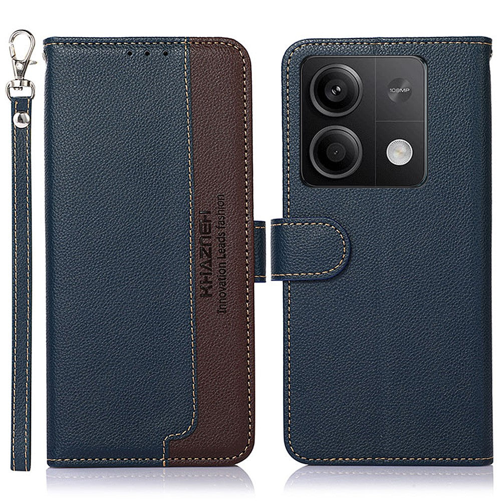 KHAZNEH For Xiaomi Redmi Note 13 5G / 13 5G (China) Cell Phone Case RFID Blocking Litchi Texture Protective Cover