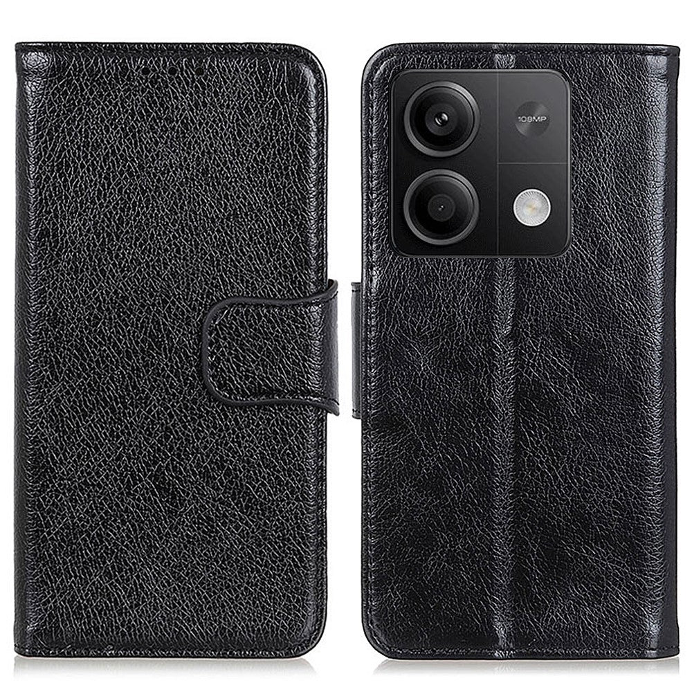 Xiaomi Redmi Note 13 5G / 13 5G (Kina) fodral Nappatextur Plånboksfodral Delat Läder mobilskal
