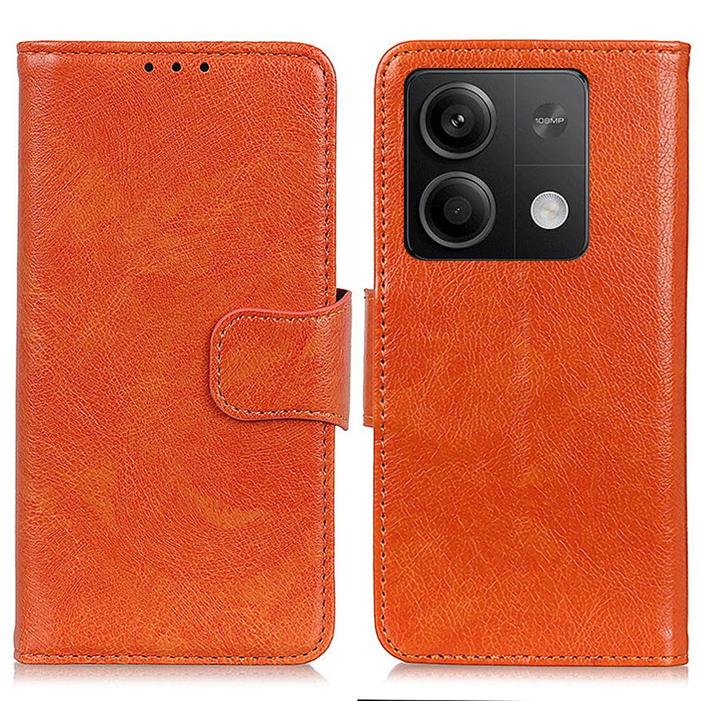 Xiaomi Redmi Note 13 5G / 13 5G (Kina) fodral Nappatextur Plånboksfodral Delat Läder mobilskal