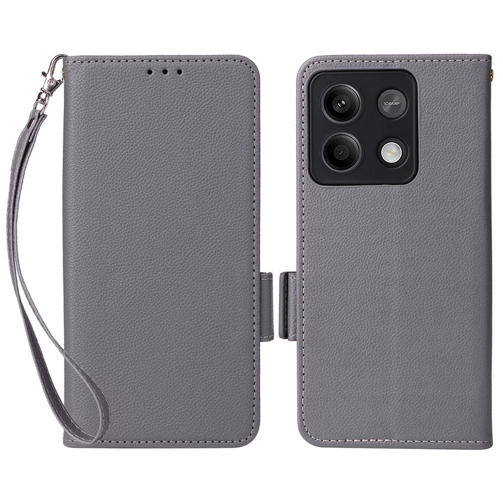 For Xiaomi Redmi Note 13 5G Cover Leather Wallet Stand Cell Phone Case with Strap