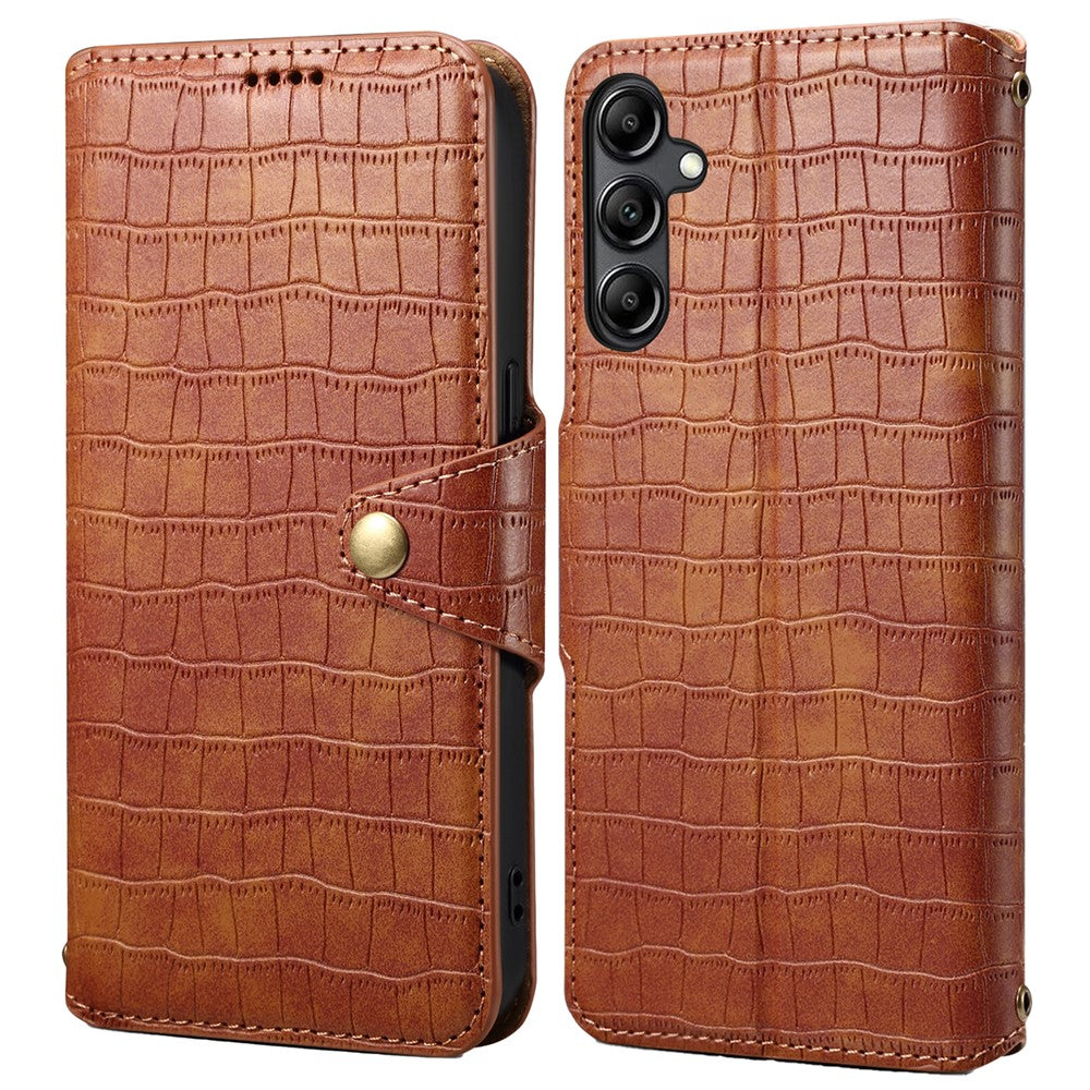 For Samsung Galaxy S24 Case Leather Crocodile Texture Phone Stand Cover