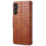 For Samsung Galaxy S24 Case Leather Crocodile Texture Phone Stand Cover