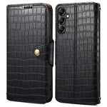 For Samsung Galaxy S24 Case Leather Crocodile Texture Phone Stand Cover