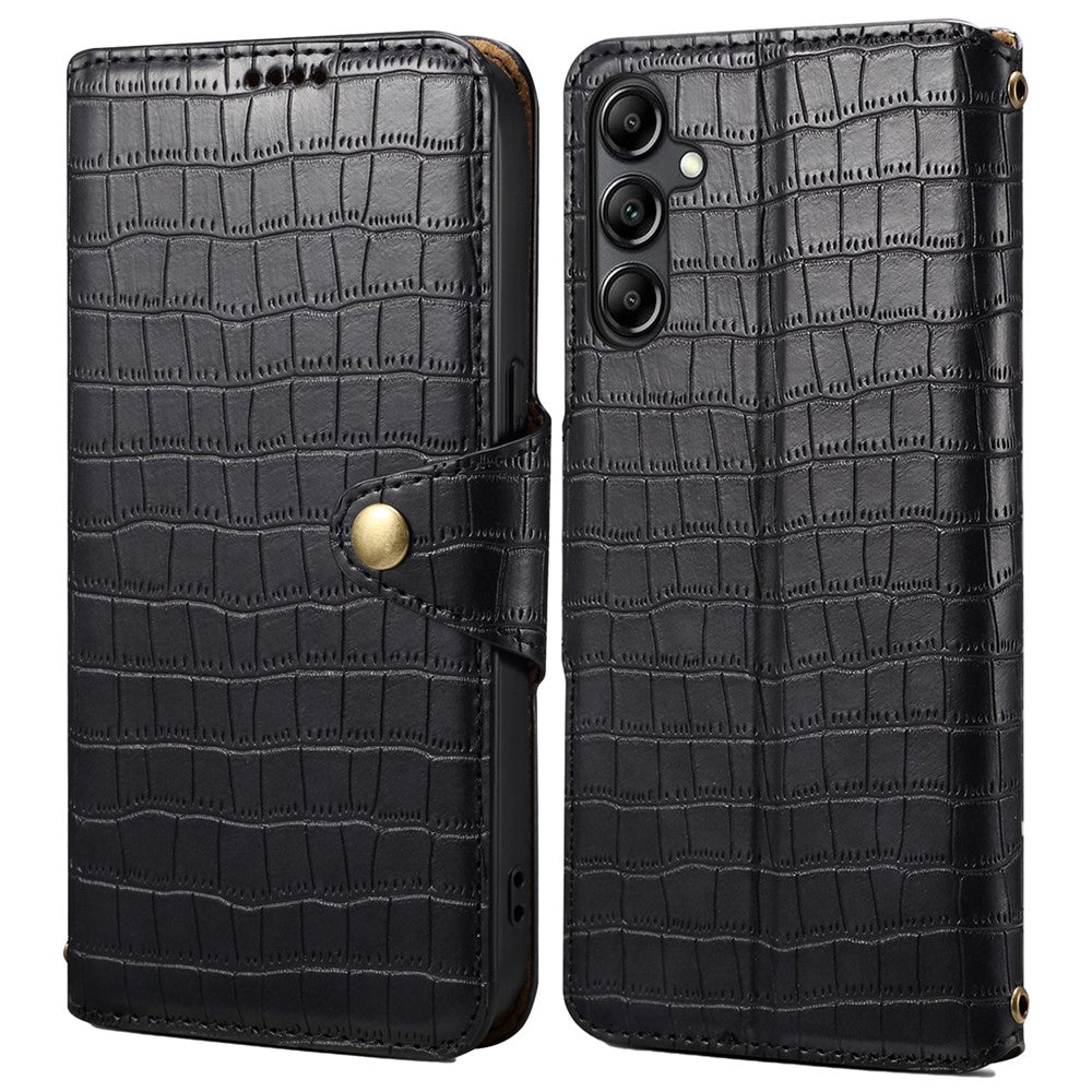 For Samsung Galaxy S24 Case Leather Crocodile Texture Phone Stand Cover