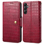 For Samsung Galaxy S24 Case Leather Crocodile Texture Phone Stand Cover