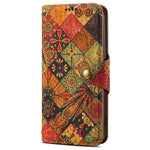 Samsung Galaxy S24-skal med flip-fodral och blommönster i PU-läder + TPU-stativ