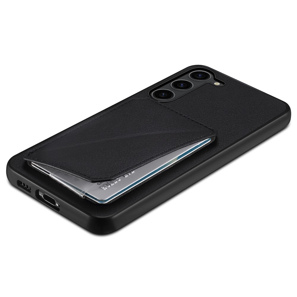 For Samsung Galaxy S24 Cell Phone Case Leather+PC+TPU Back Cover with Hidden Card Holder