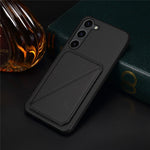 For Samsung Galaxy S24 Cell Phone Case Leather+PC+TPU Back Cover with Hidden Card Holder