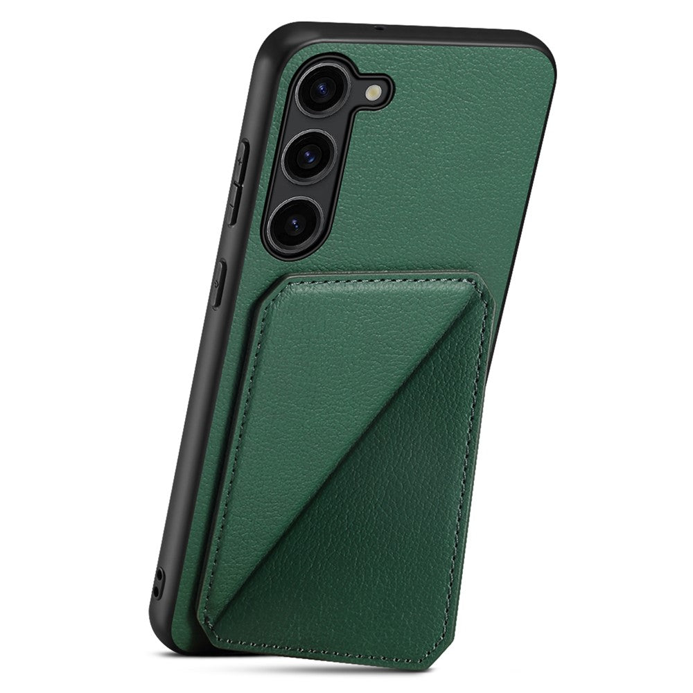 For Samsung Galaxy S24+ Cover Card Holder Kickstand Leather+PC+TPU Cell Phone Case