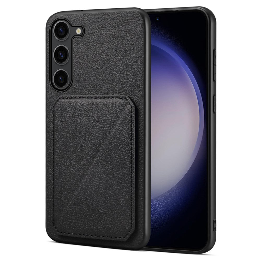 For Samsung Galaxy S24+ Cover Card Holder Kickstand Leather+PC+TPU Cell Phone Case