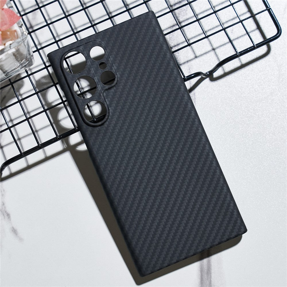For Samsung Galaxy S23 Ultra Case 1500D Coarse Texture Aramid Fiber Anti-scratch Precise Cutout Phone Back Shell