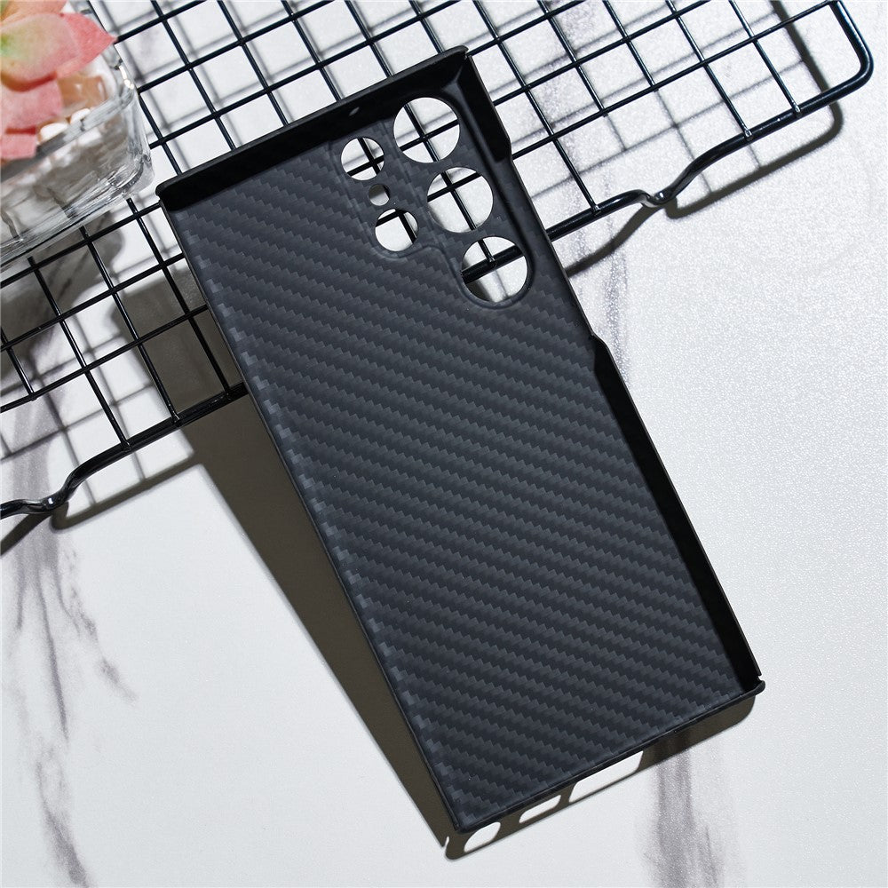 For Samsung Galaxy S23 Ultra Case 1500D Coarse Texture Aramid Fiber Anti-scratch Precise Cutout Phone Back Shell