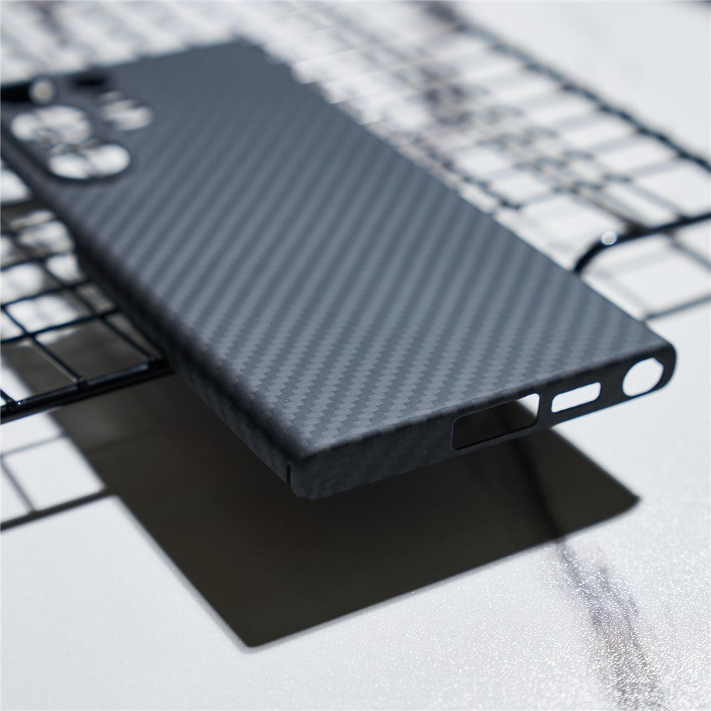 For Samsung Galaxy S23 Ultra Case 1500D Coarse Texture Aramid Fiber Anti-scratch Precise Cutout Phone Back Shell