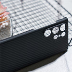 For Samsung Galaxy S23 Ultra Case 1500D Coarse Texture Aramid Fiber Anti-scratch Precise Cutout Phone Back Shell