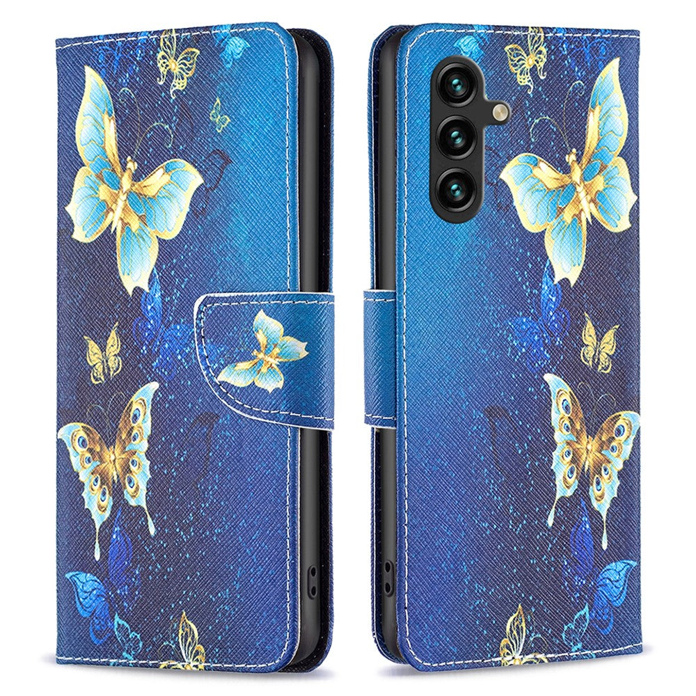 Til Samsung Galaxy A35 5G læderetui med mønstertryk Telefonpungcover