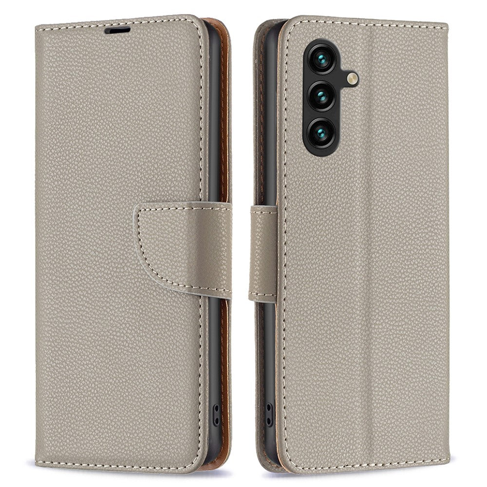 Til Samsung Galaxy A35 5G Pung Etui med Håndledsrem Litchi Tekstur Læder Telefon Stand Cover