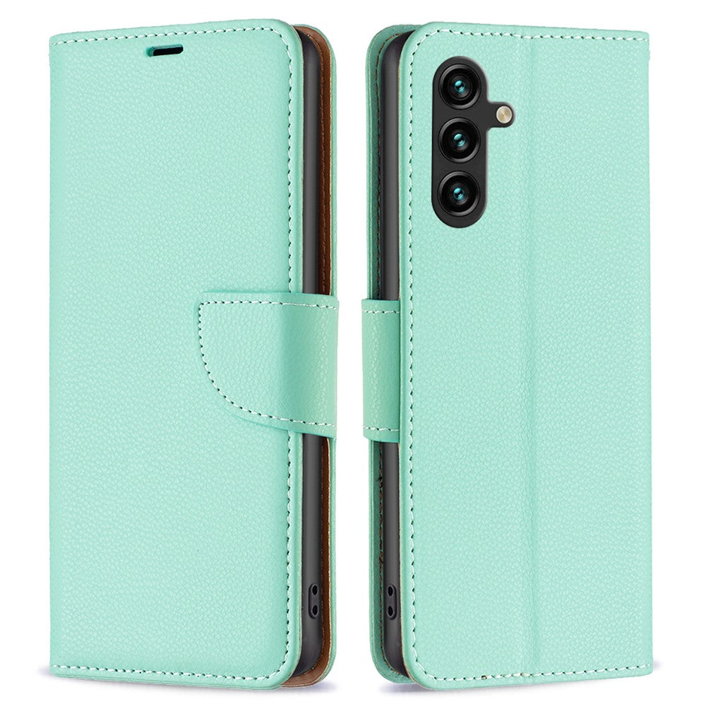 Til Samsung Galaxy A35 5G Pung Etui med Håndledsrem Litchi Tekstur Læder Telefon Stand Cover