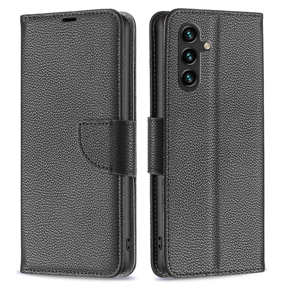 Til Samsung Galaxy A35 5G Pung Etui med Håndledsrem Litchi Tekstur Læder Telefon Stand Cover