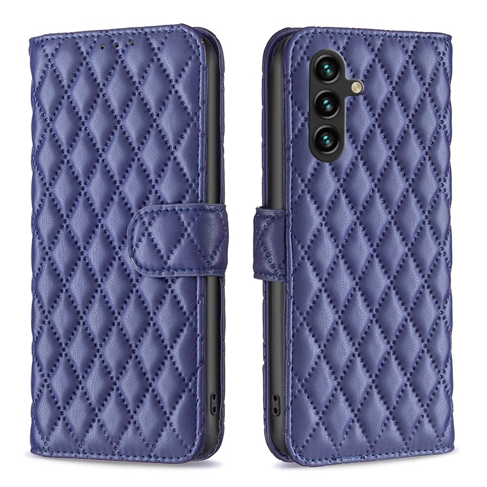 BINFEN COLOR BF Style-14 För Samsung Galaxy A35 5G mobilskal Rhombus Grid Läderfodral