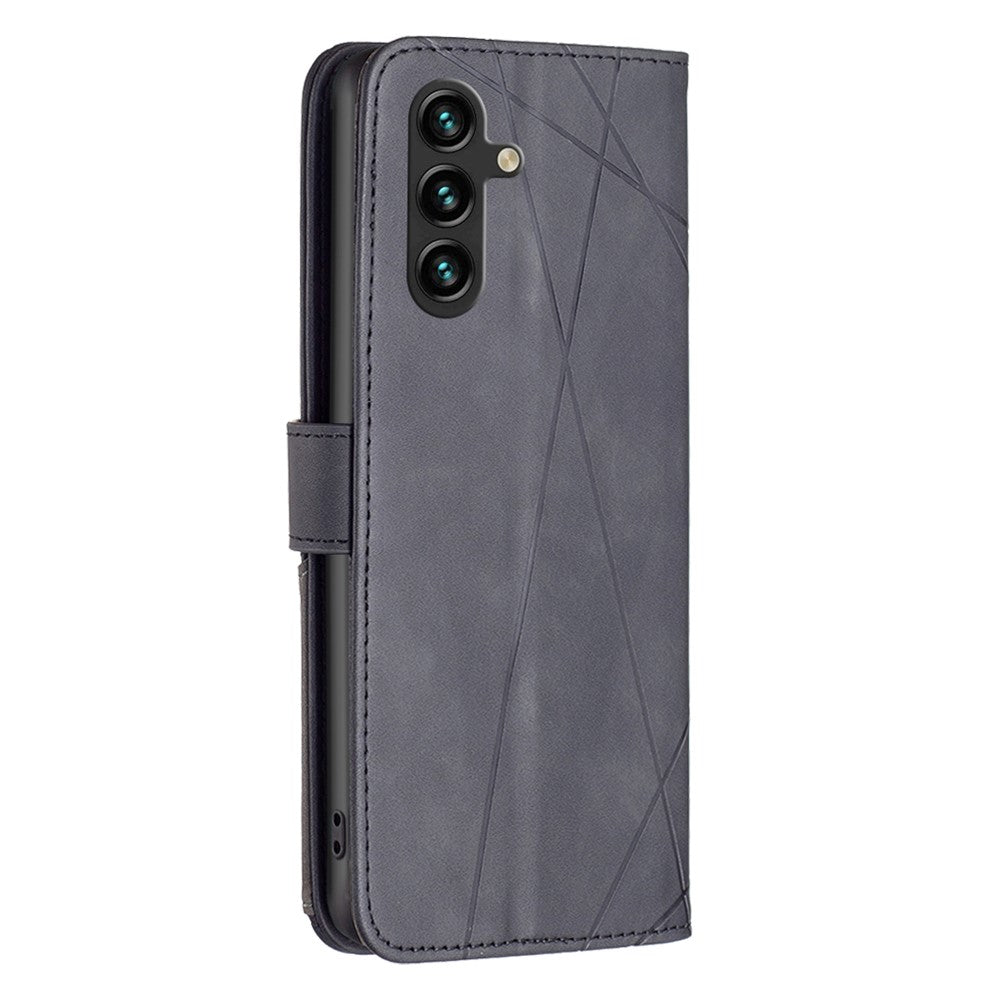 BINFEN COLOR til Samsung Galaxy A35 5G telefonetuier Pung Stander Geometrisk Præg Lædercover