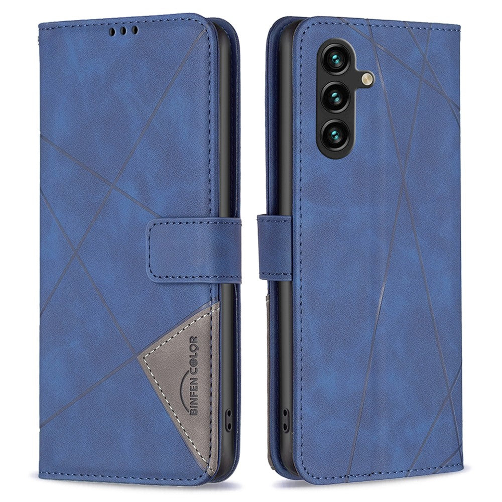 BINFEN COLOR til Samsung Galaxy A35 5G telefonetuier Pung Stander Geometrisk Præg Lædercover