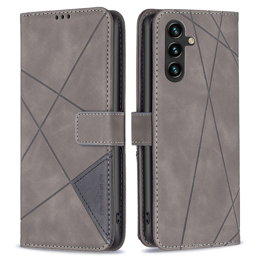 BINFEN COLOR til Samsung Galaxy A35 5G telefonetuier Pung Stander Geometrisk Præg Lædercover