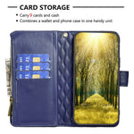BINFEN COLOR BF Style-15 til Samsung Galaxy A35 5G Etui Lynlåslomme Telefonstativ Cover
