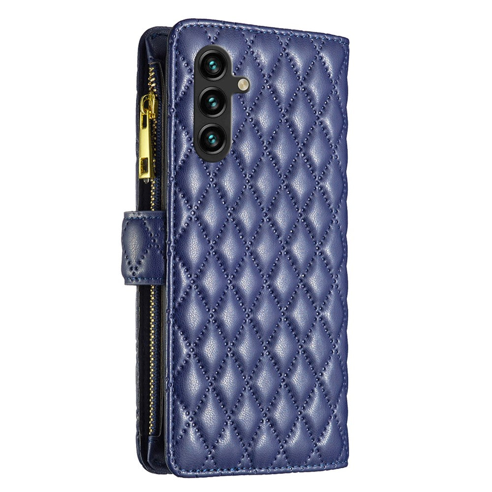 BINFEN COLOR BF Style-15 til Samsung Galaxy A35 5G Etui Lynlåslomme Telefonstativ Cover