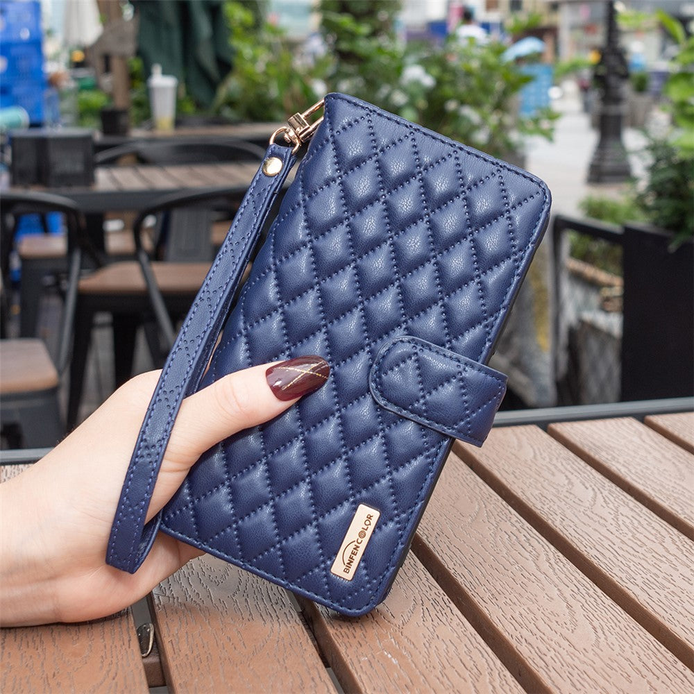BINFEN COLOR BF Style-15 til Samsung Galaxy A35 5G Etui Lynlåslomme Telefonstativ Cover